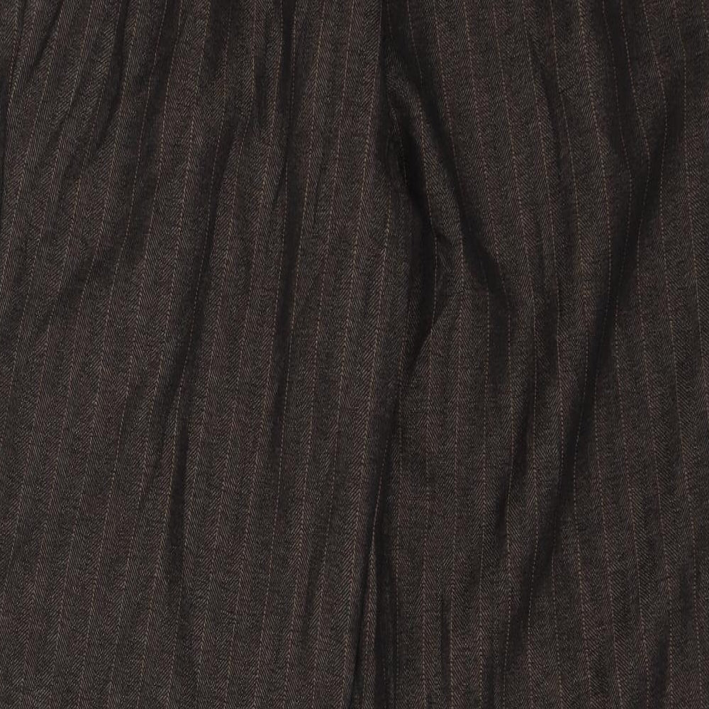 M&S Womens Brown Striped  Dress Pants Trousers Size 12 L26 in