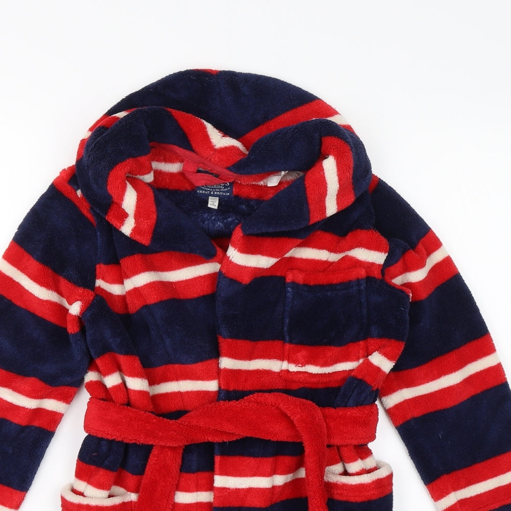 Joules Boys Red Striped   Robe Size 5-6 Years