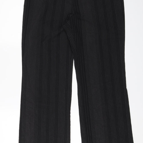 Marks and Spencer Womens Black Striped  Dress Pants Trousers Size 14 L28 in