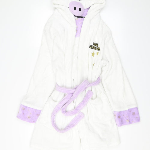Love to Lounge Womens White Solid  Top Robe Size L  - Unicorn