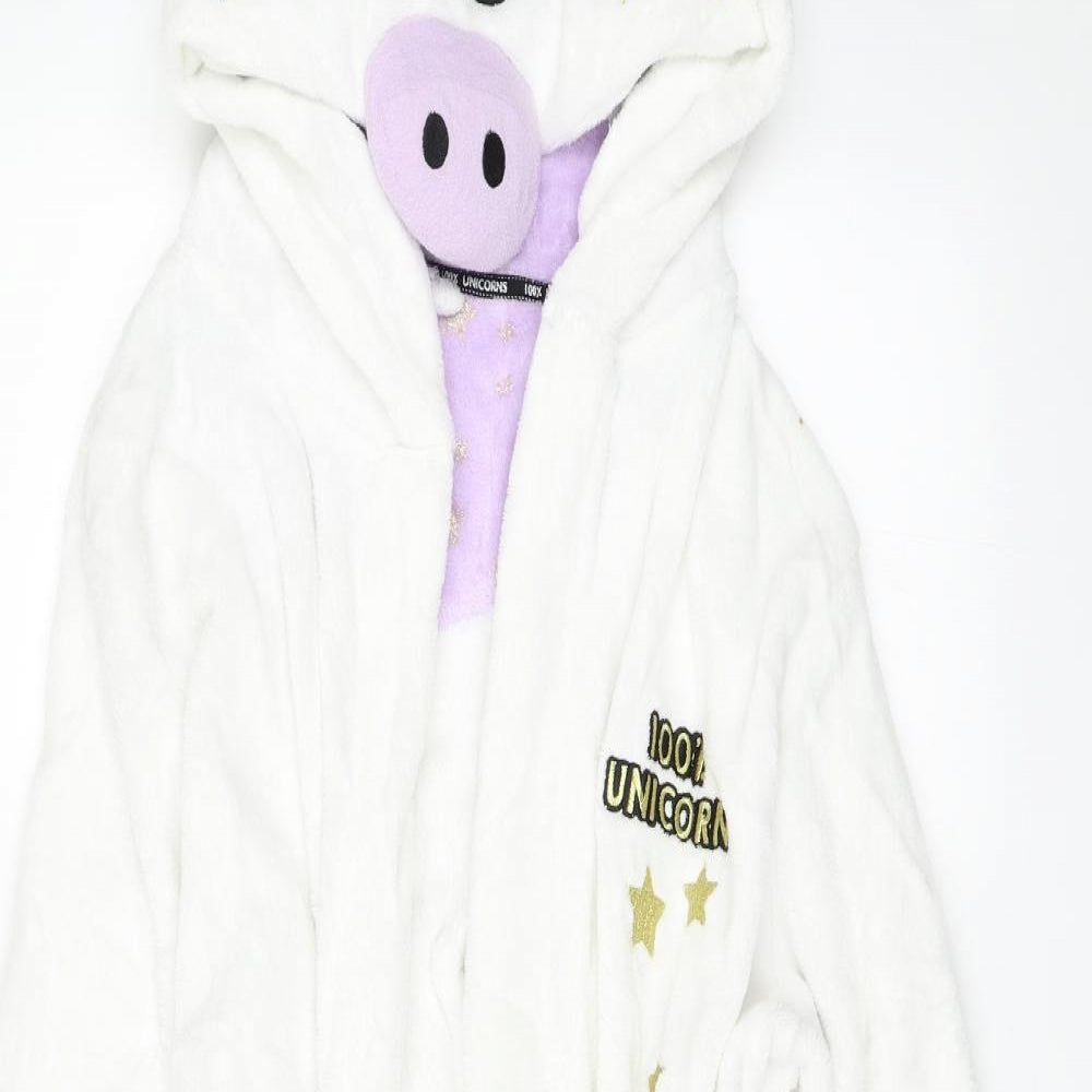 Love to Lounge Womens White Solid  Top Robe Size L  - Unicorn