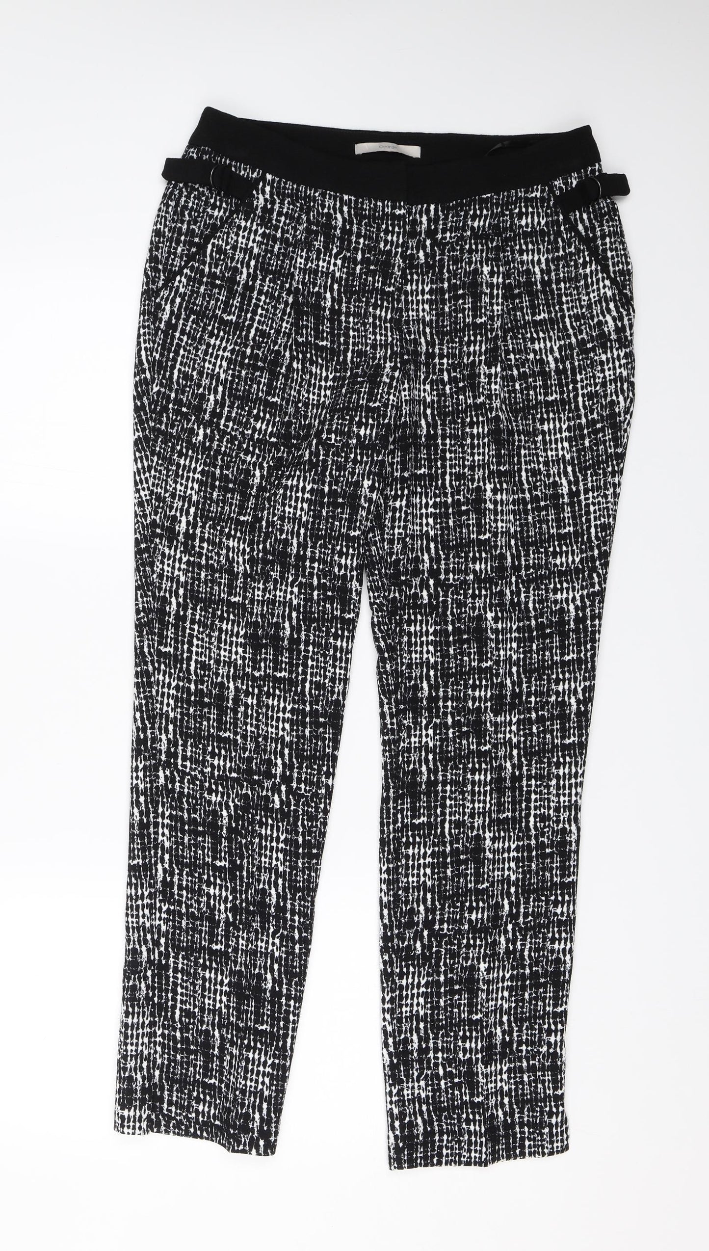 George Womens Black Animal Print  Trousers  Size 10 L26 in