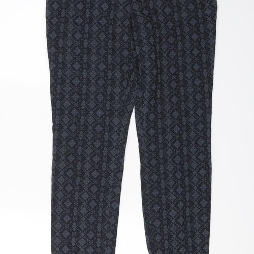 NEXT Womens Blue Geometric  Dress Pants Trousers Size 8 L27 in