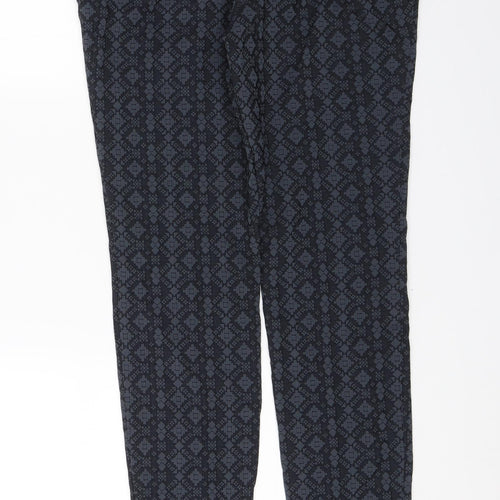 NEXT Womens Blue Geometric  Dress Pants Trousers Size 8 L27 in