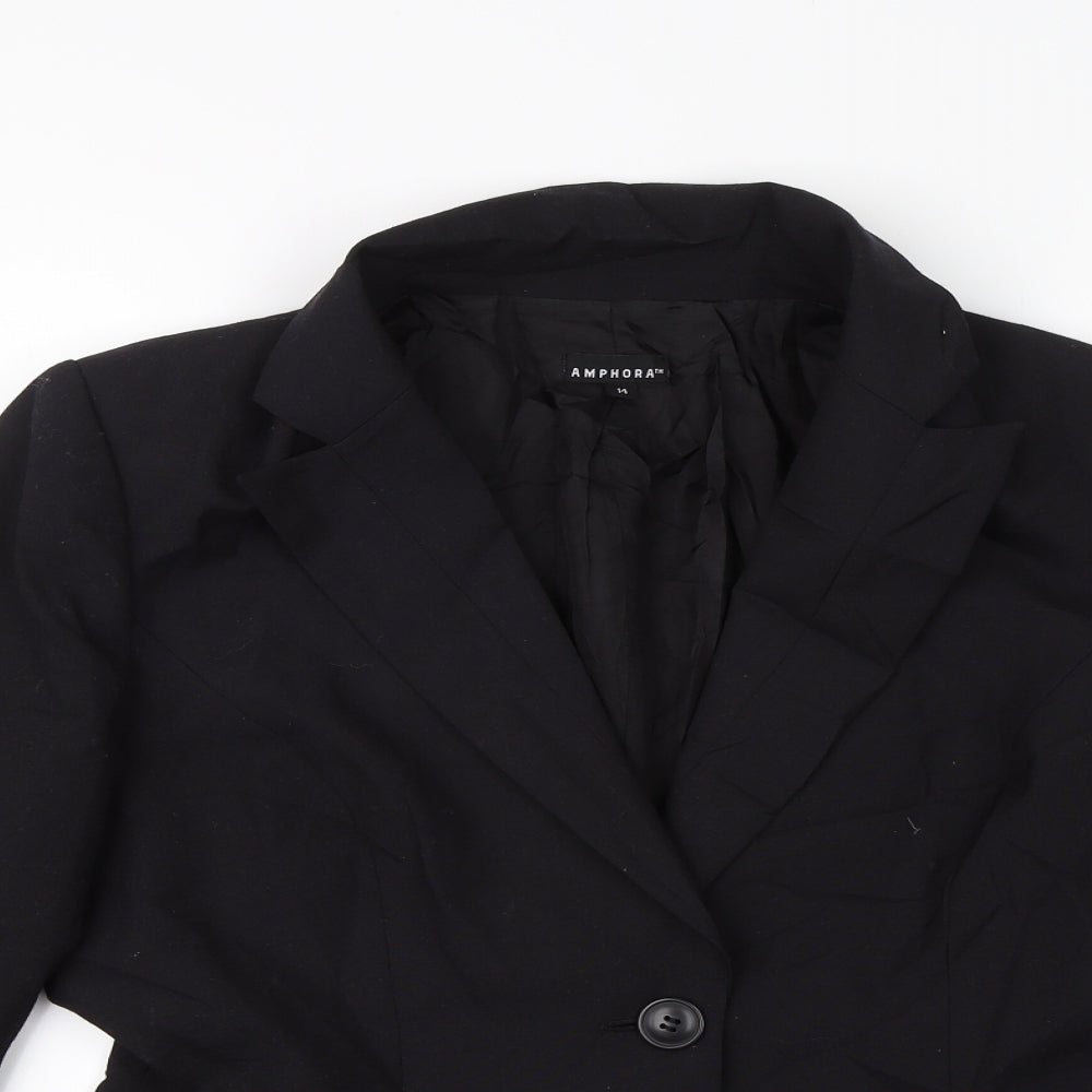 Amphora Womens Black   Jacket Blazer Size 14