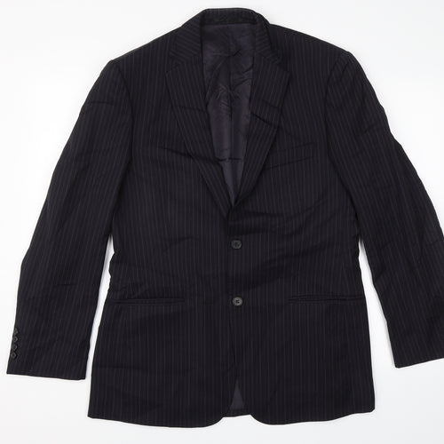 Marks and Spencer Mens Blue Striped  Jacket Blazer Size 38
