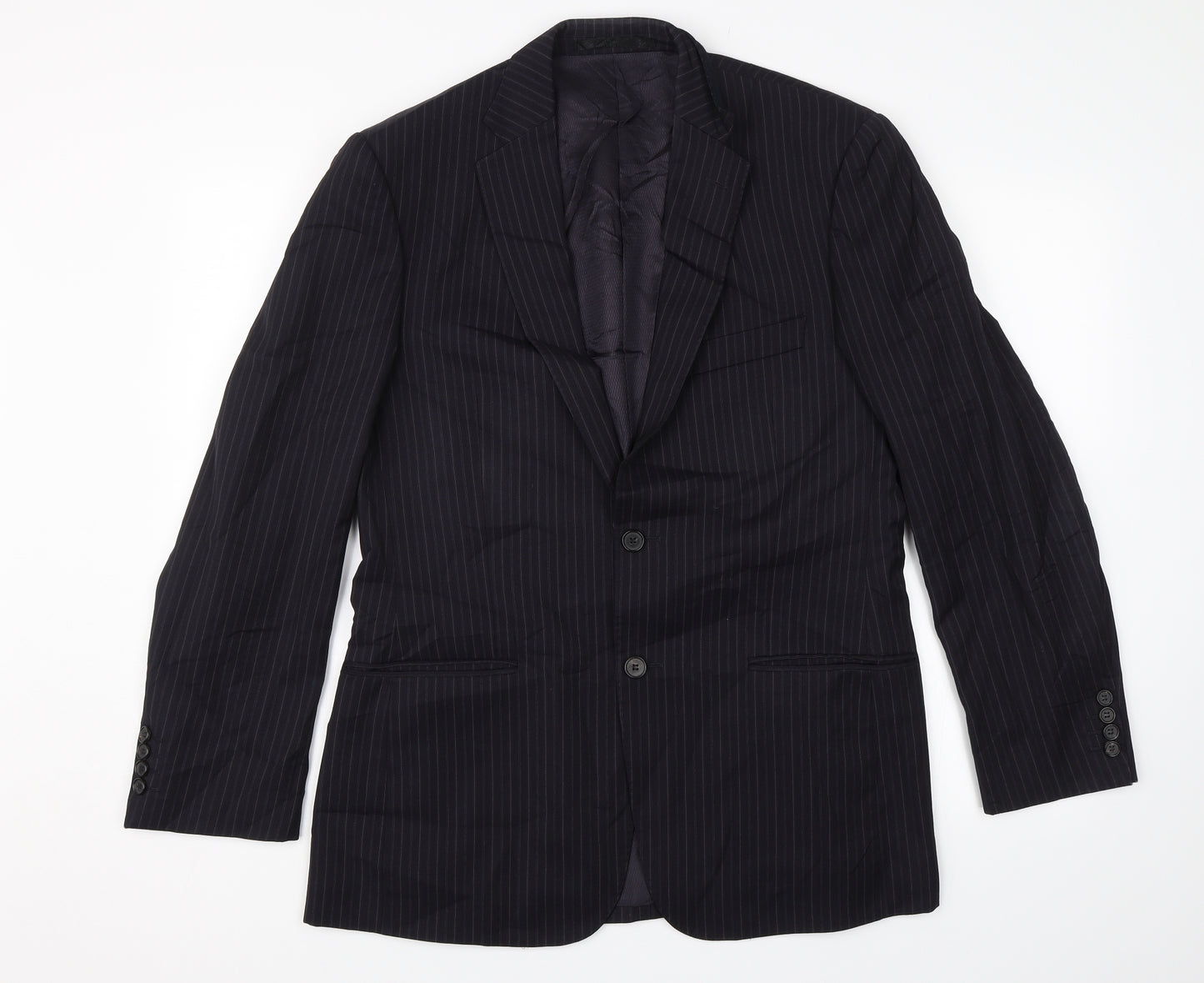 Marks and Spencer Mens Blue Striped  Jacket Blazer Size 38