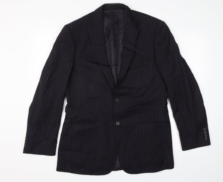 Marks and Spencer Mens Blue Striped  Jacket Blazer Size 38