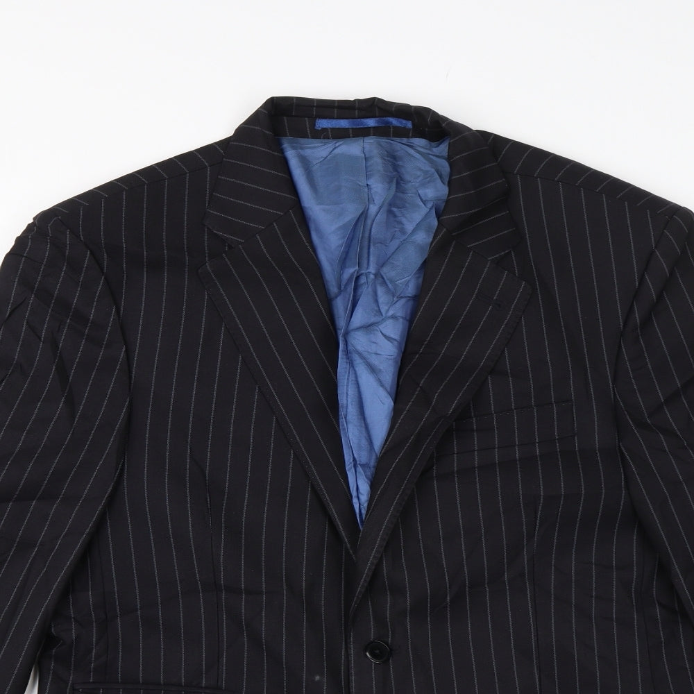 NEXT Mens Black Striped  Jacket Blazer Size 40