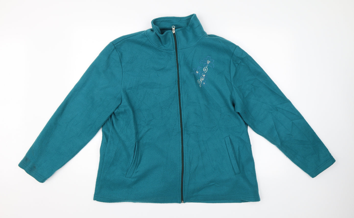 Anne De Lancay Womens Blue   Full Zip Jumper Size L