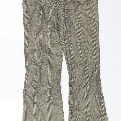 Preworn Womens Gold Plaid  Trousers  Size 10 L25 in
