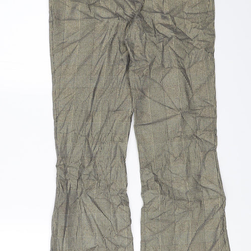 Preworn Womens Gold Plaid  Trousers  Size 10 L25 in