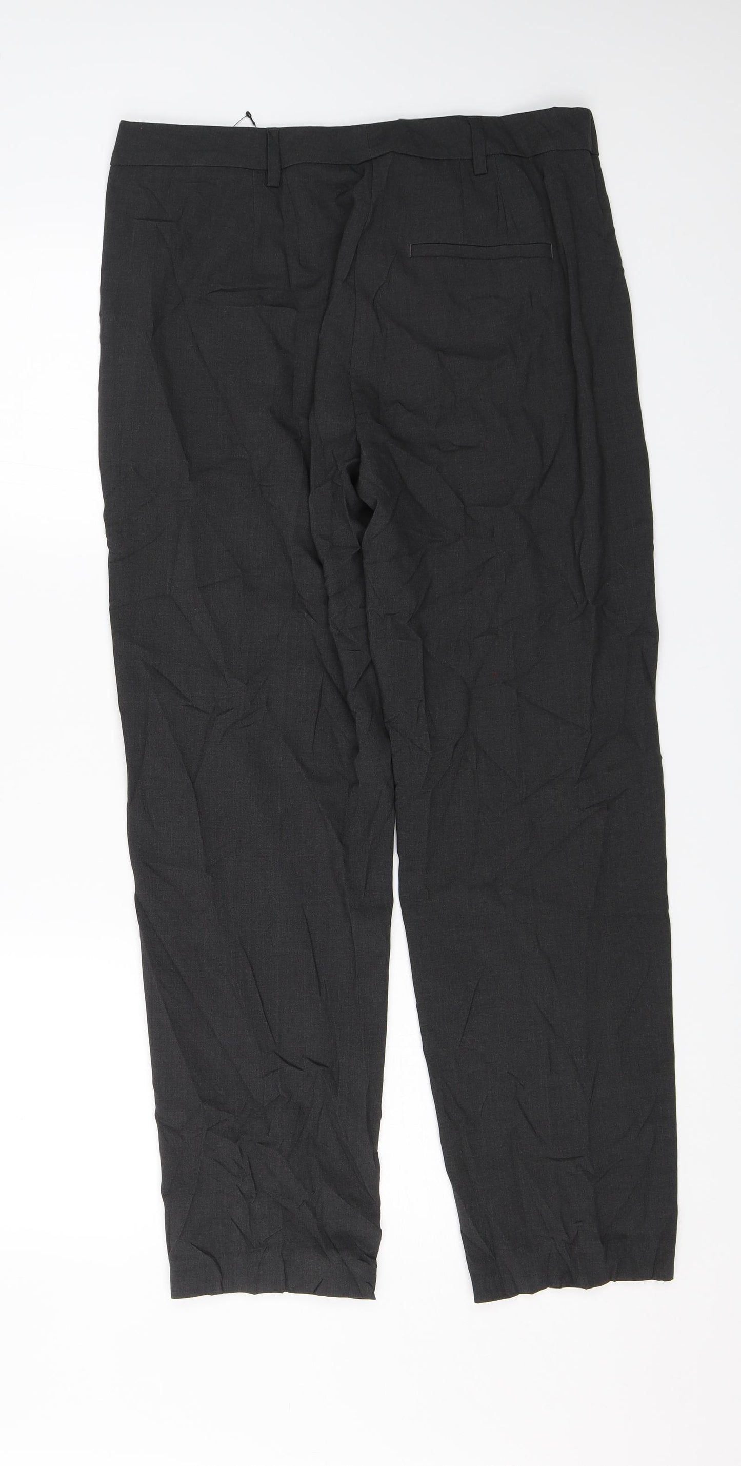 M&S Womens Grey   Dress Pants Trousers Size 12 L26 in