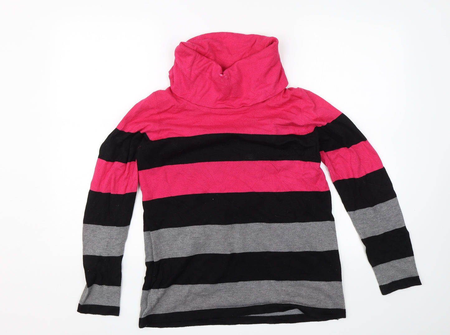 Isle Womens Pink Striped  Pullover Jumper Size S