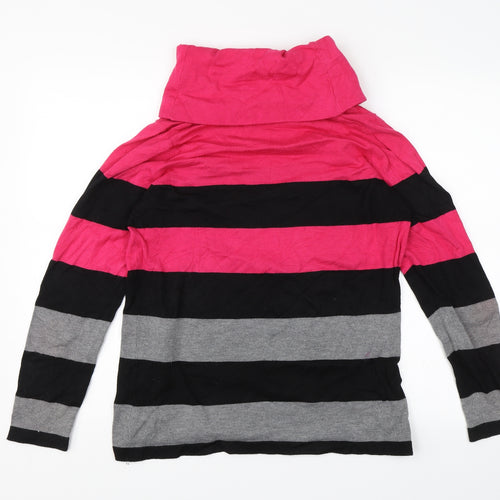 Isle Womens Pink Striped  Pullover Jumper Size S