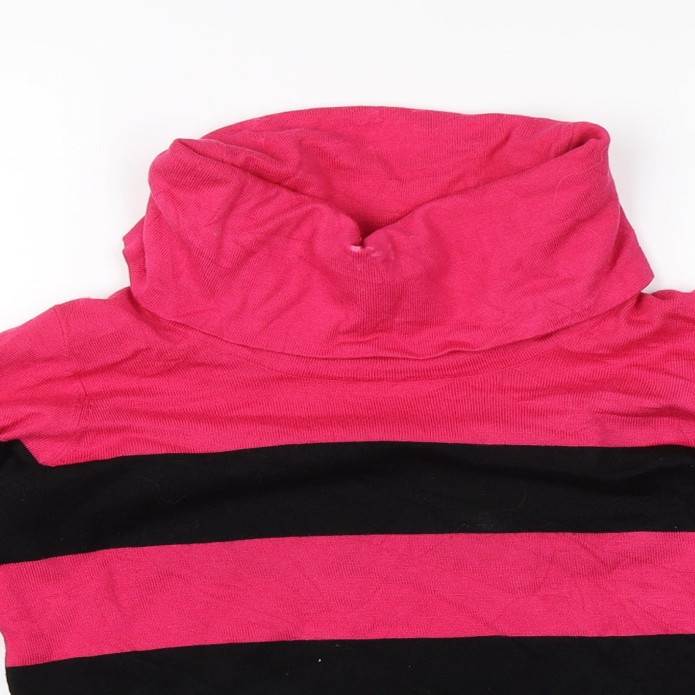 Isle Womens Pink Striped  Pullover Jumper Size S
