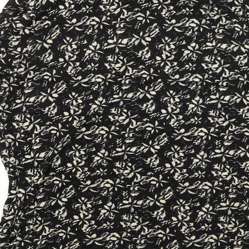 ESMARA Womens Black Floral  Basic Blouse Size S