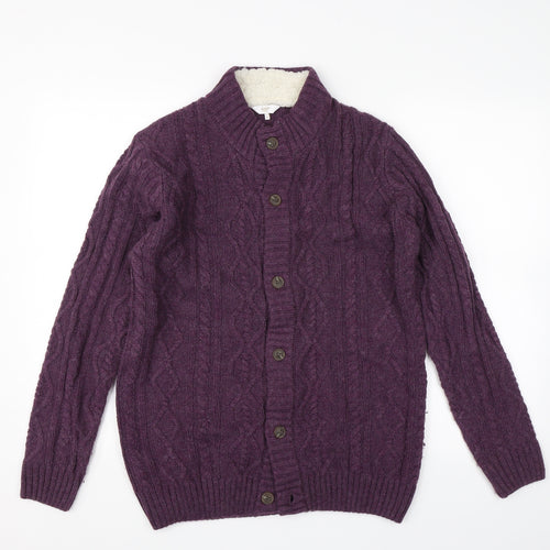 Cotton Traders Womens Purple   Cardigan Jumper Size M