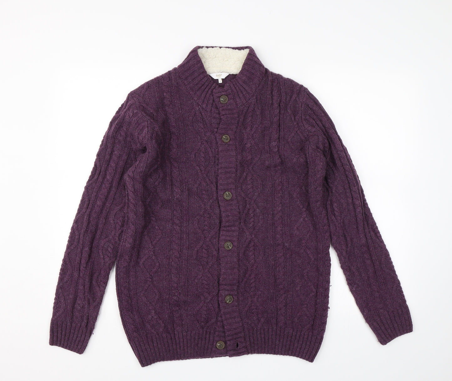 Cotton Traders Womens Purple   Cardigan Jumper Size M