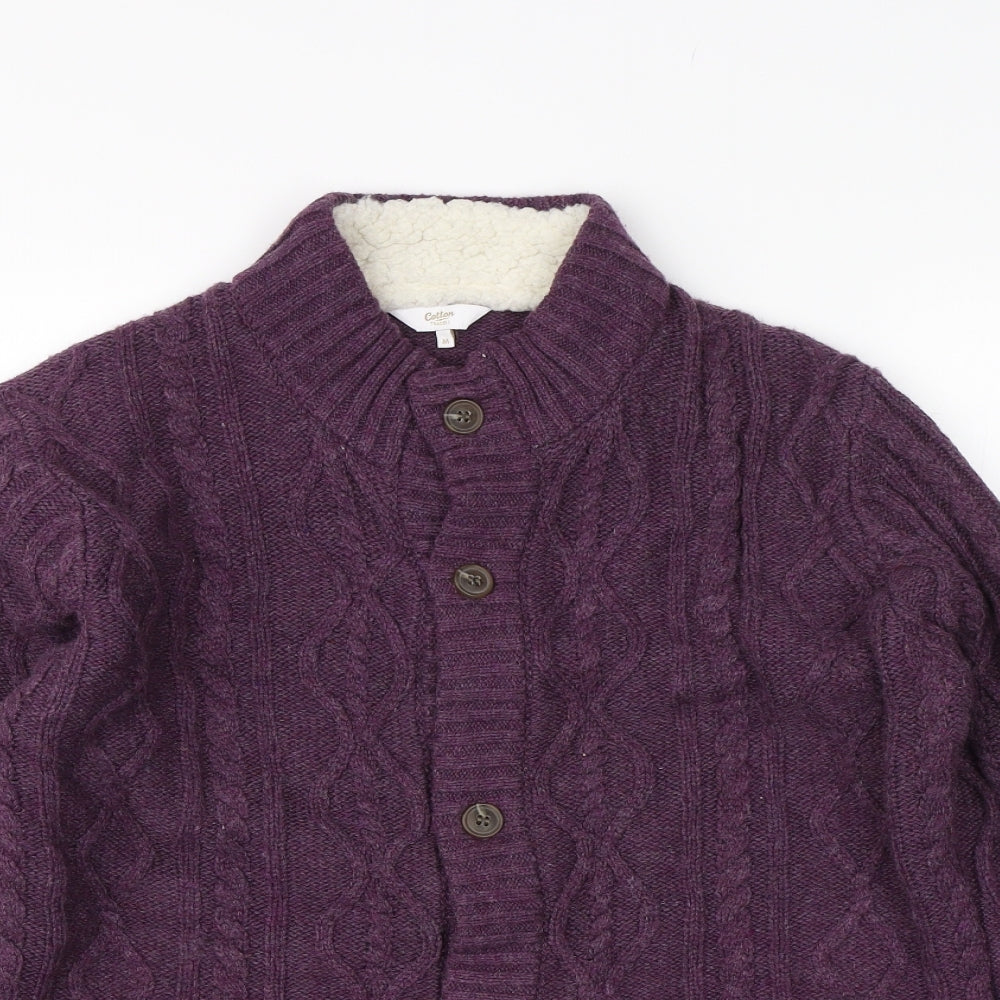 Cotton Traders Womens Purple   Cardigan Jumper Size M