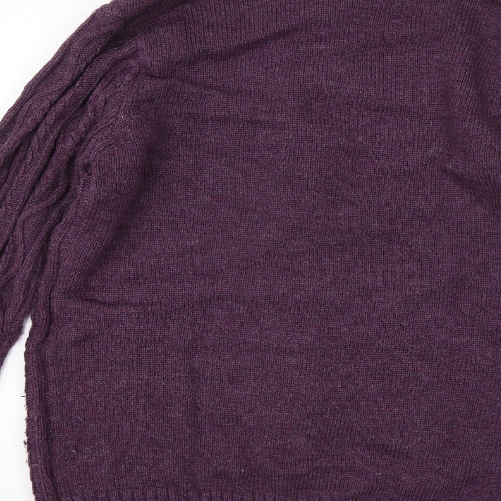 Cotton Traders Womens Purple   Cardigan Jumper Size M