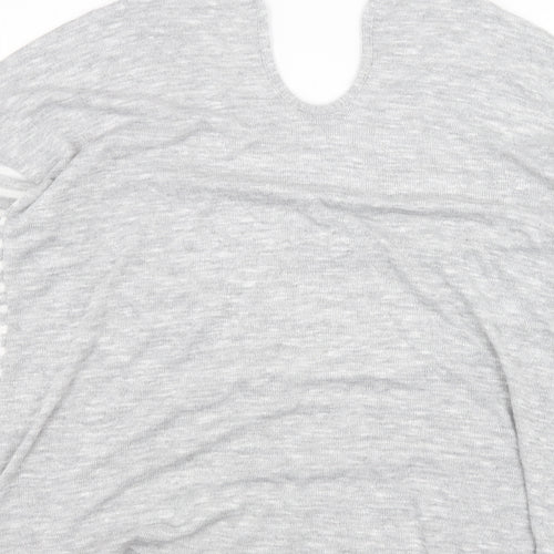TU Womens Grey Striped  Basic T-Shirt Size 14