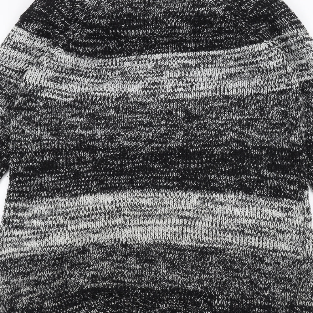Warehouse Womens Black Striped  Pullover Jumper Size 12