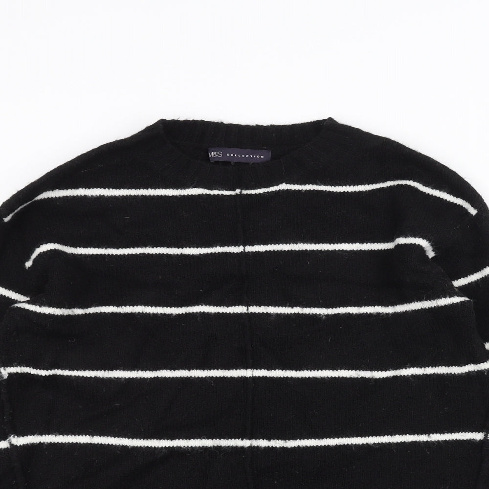 Marks and Spencer Womens Black Striped  Pullover Jumper Size S