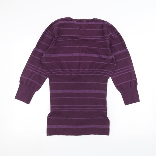 H&M Womens Purple Striped  A-Line  Size L