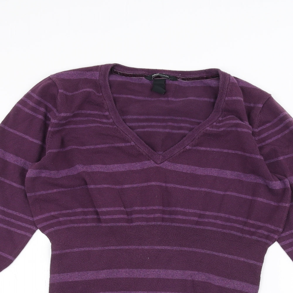 H&M Womens Purple Striped  A-Line  Size L