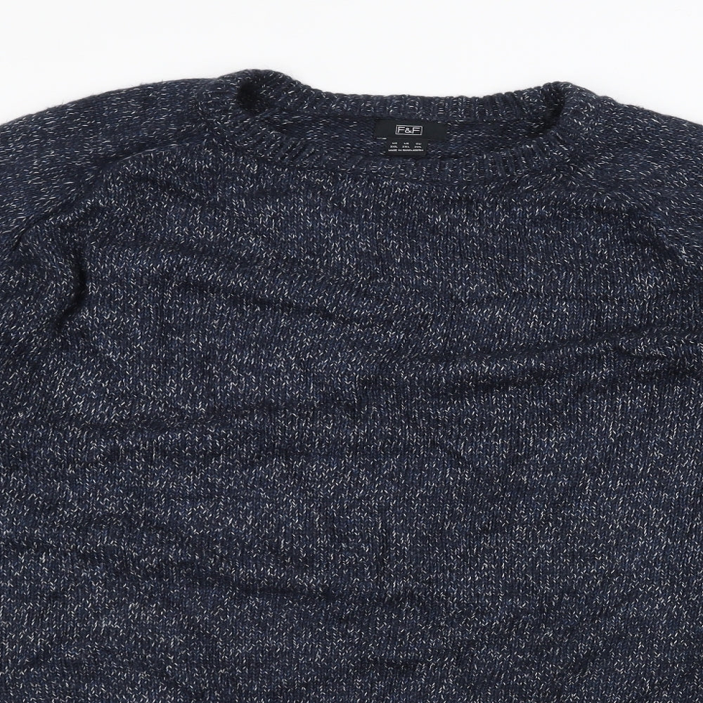 F&F Mens Blue   Pullover Jumper Size 2XL