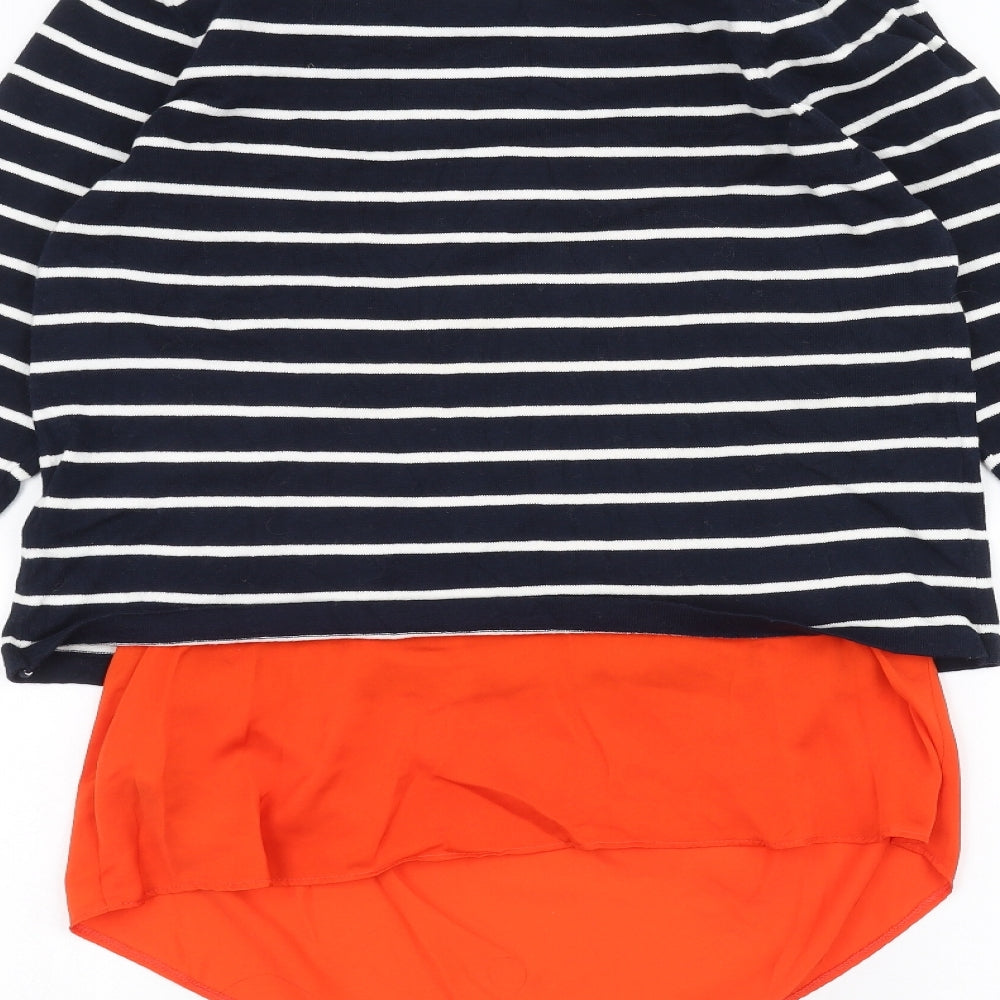 Marks and Spencer Womens Blue Striped  Pullover Jumper Size 8