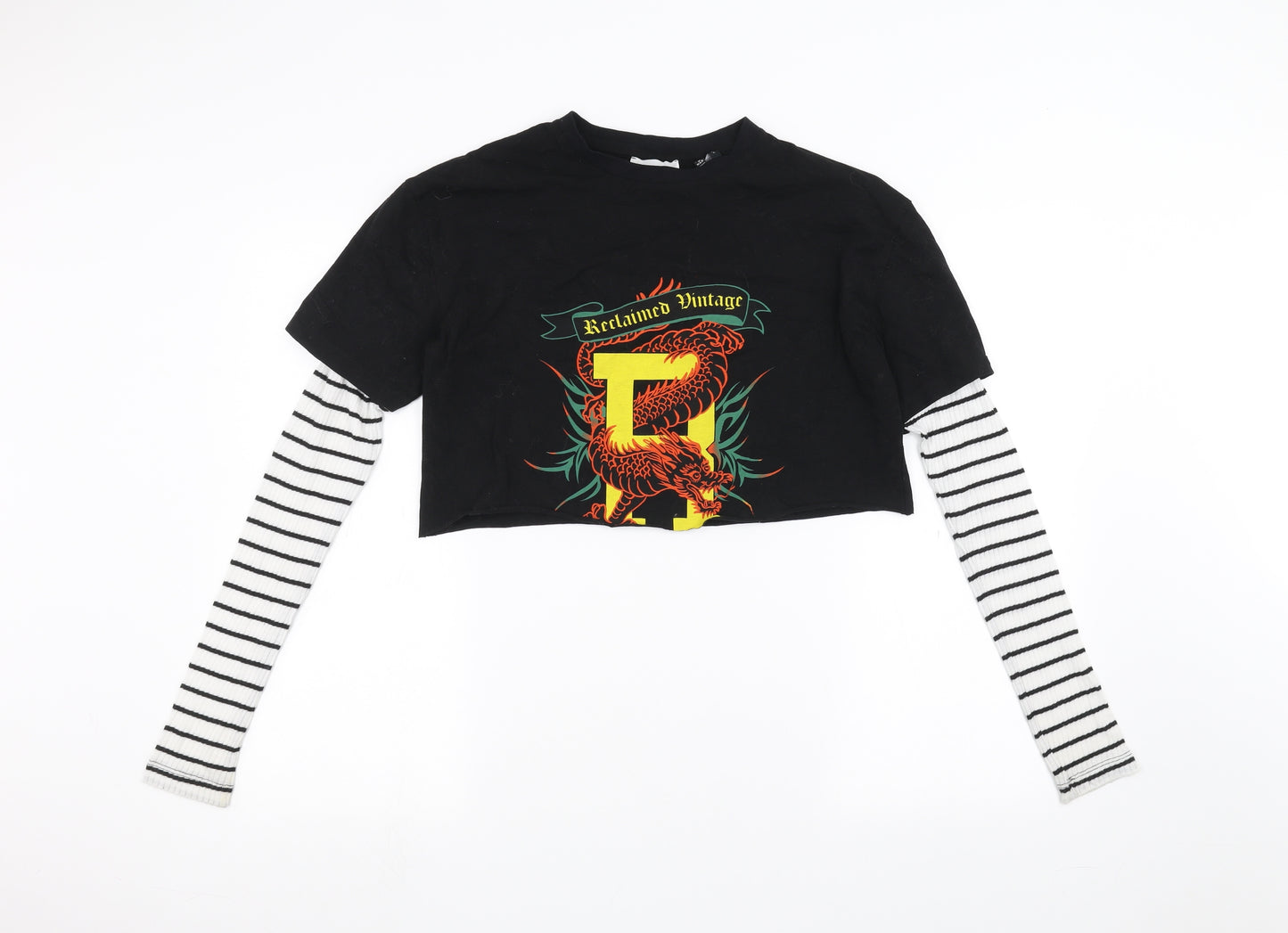 Reclaimed Vintage Womens Black   Basic T-Shirt Size 6