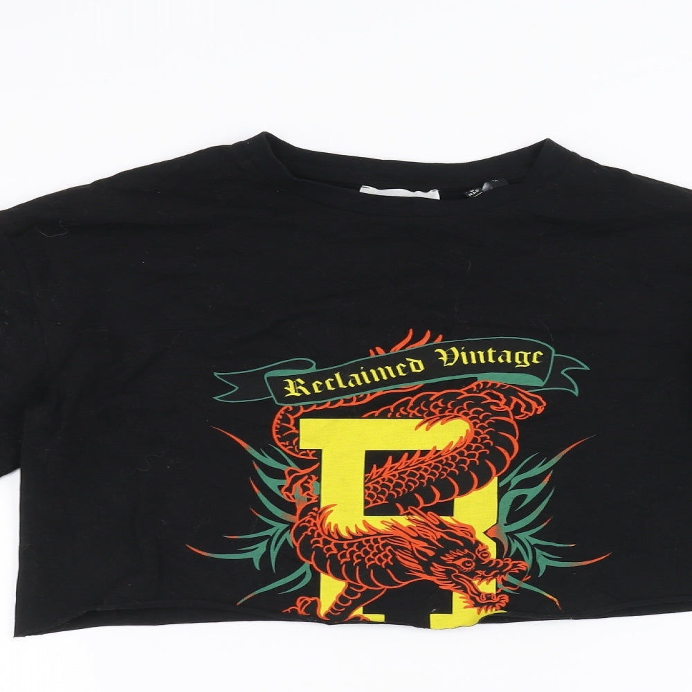 Reclaimed Vintage Womens Black   Basic T-Shirt Size 6
