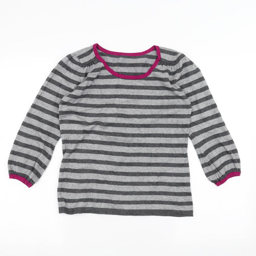 Marks and Spencer Womens Grey Striped  Pullover Jumper Size 12