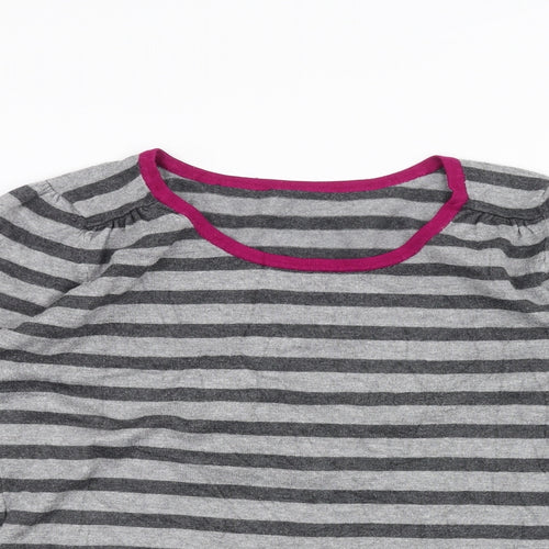 Marks and Spencer Womens Grey Striped  Pullover Jumper Size 12