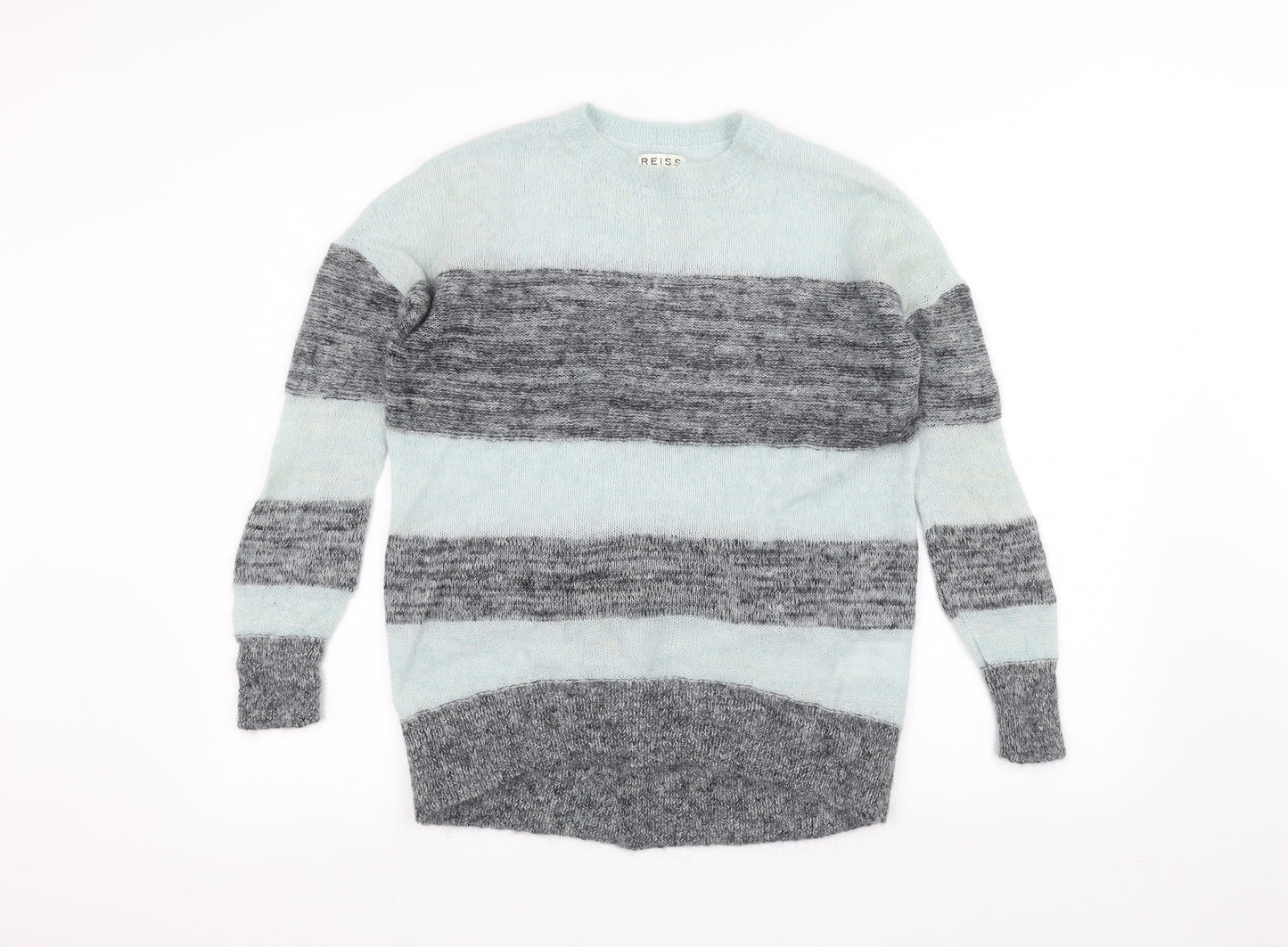 Reiss Womens Grey Striped  Pullover Jumper Size S