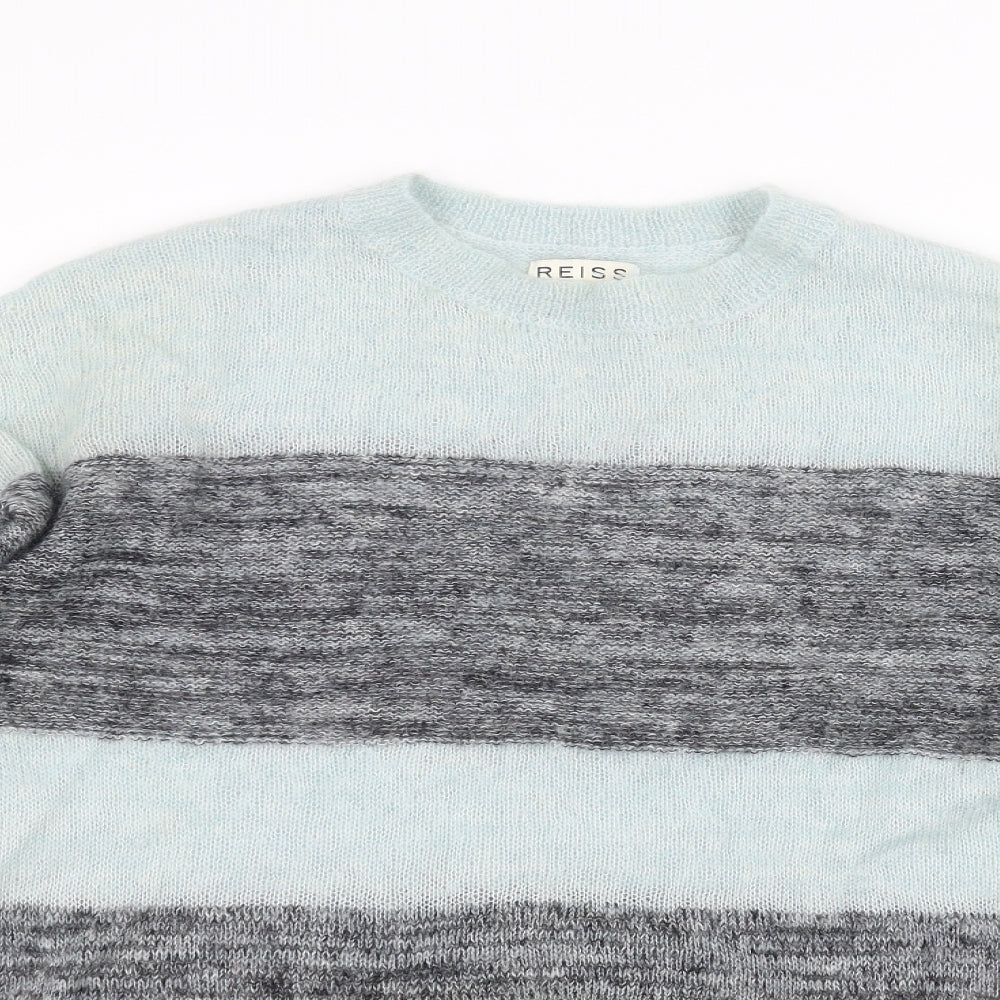 Reiss Womens Grey Striped  Pullover Jumper Size S
