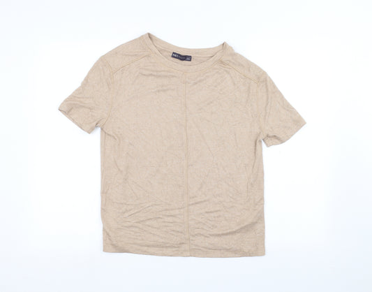 Front view of Marks & Spencer women’s brown basic t-shirt, size S