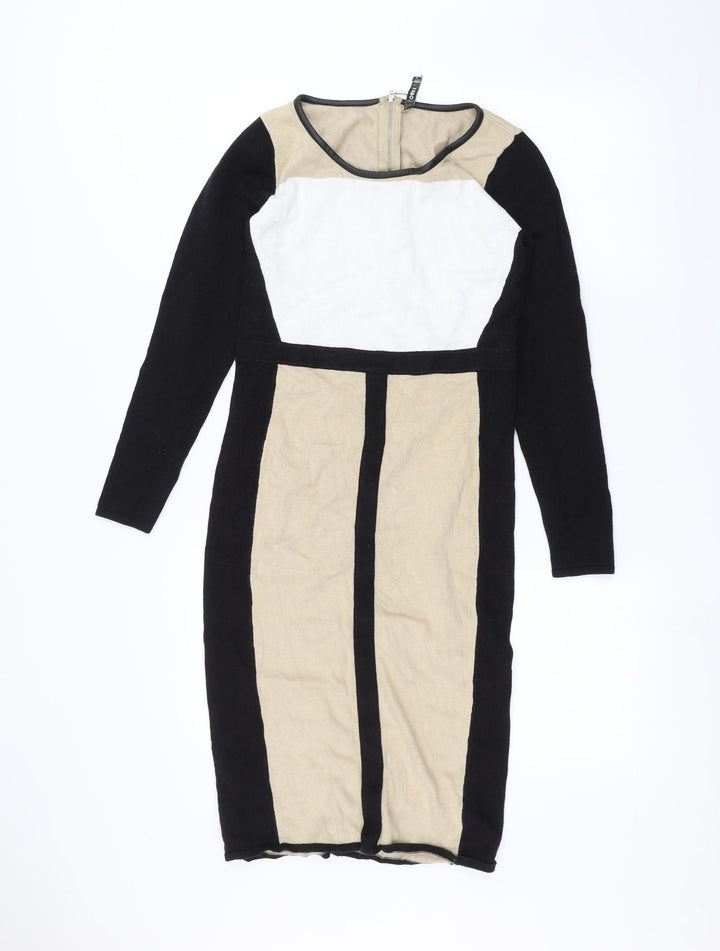 Oasis Womens Brown Pencil Dress Size S