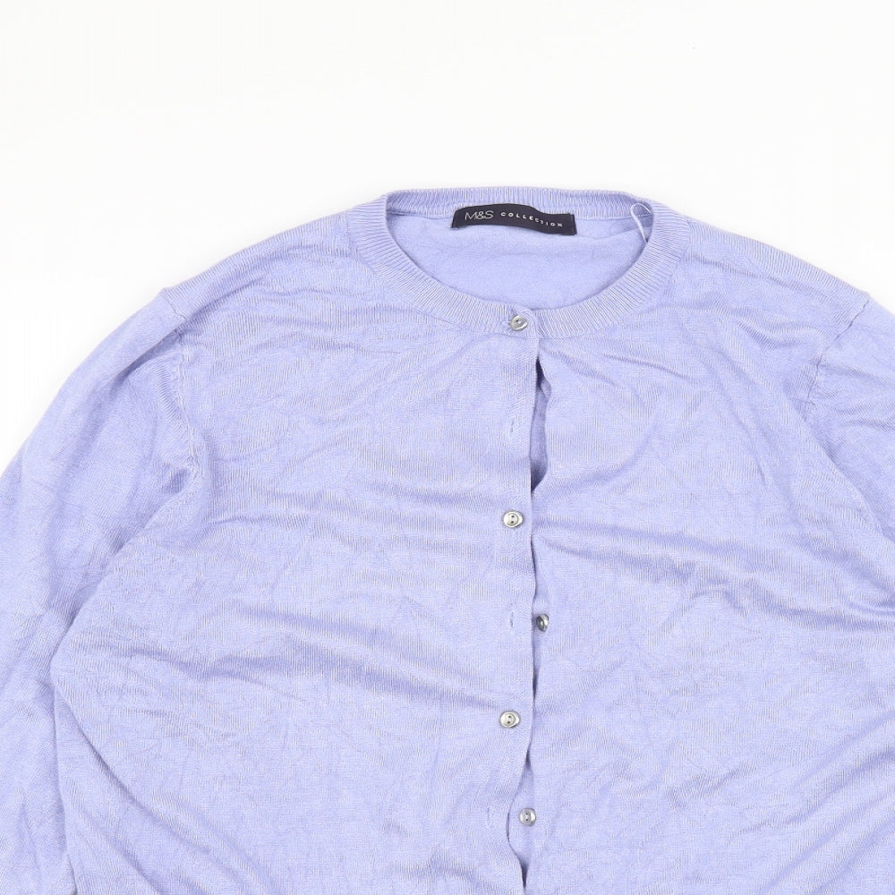 Marks and Spencer Womens Blue   Cardigan Jumper Size 16