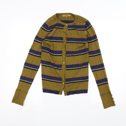 NEXT Womens Brown Striped  Cardigan Jumper Size 6