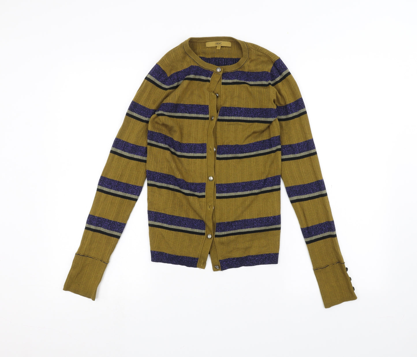 NEXT Womens Brown Striped  Cardigan Jumper Size 6