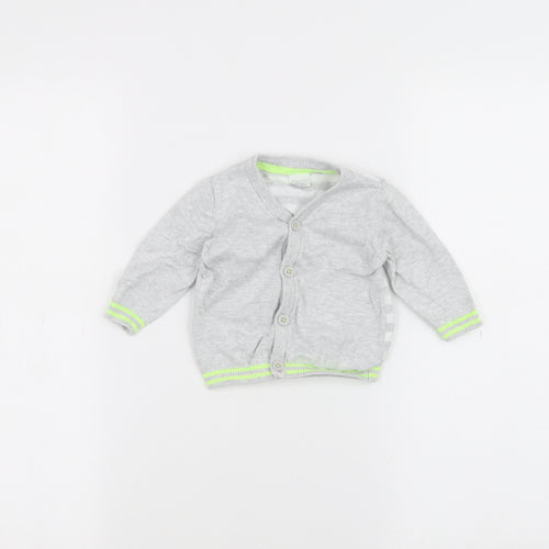 Blue Zoo Baby Grey Striped  Cardigan Jumper Size 3-6 Months