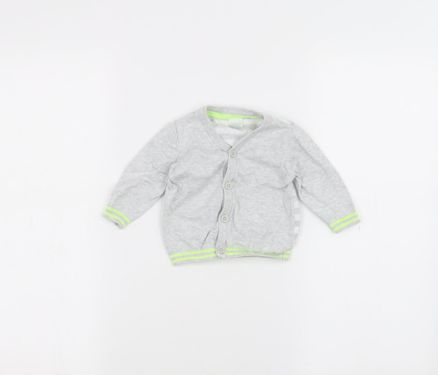 Blue Zoo Baby Grey Striped  Cardigan Jumper Size 3-6 Months