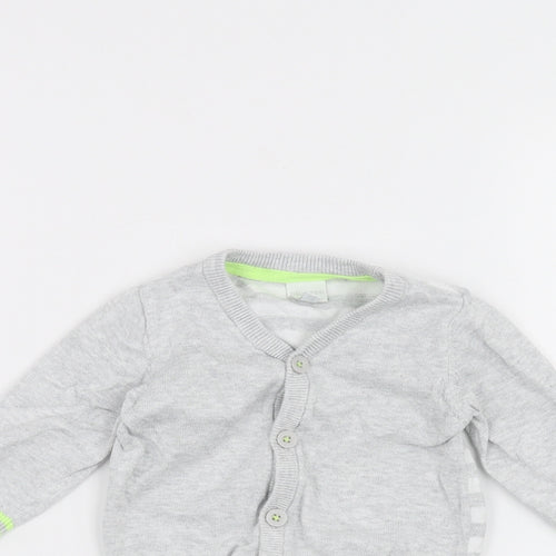 Blue Zoo Baby Grey Striped  Cardigan Jumper Size 3-6 Months