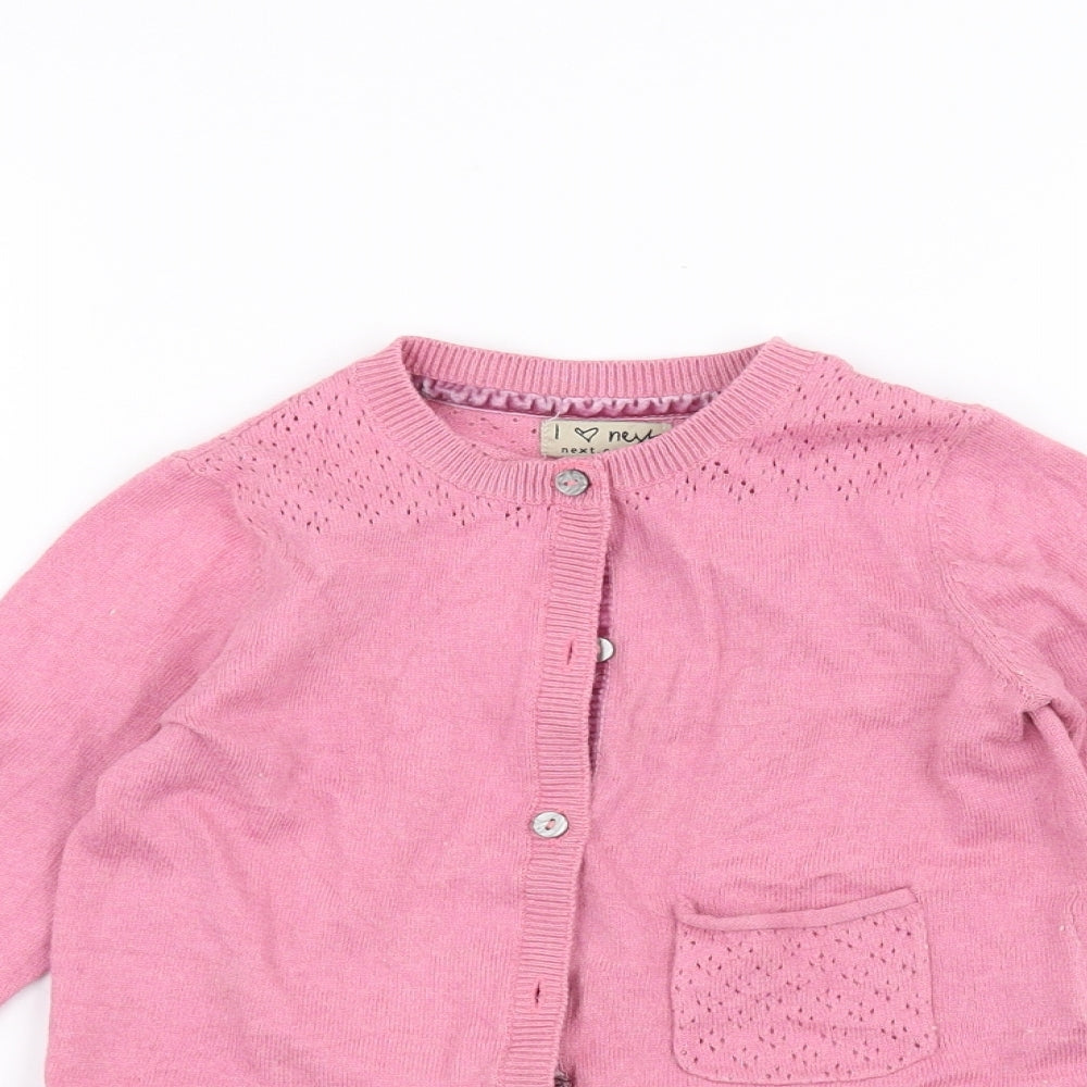 NEXT Girls Pink   Cardigan Jumper Size 4-5 Years
