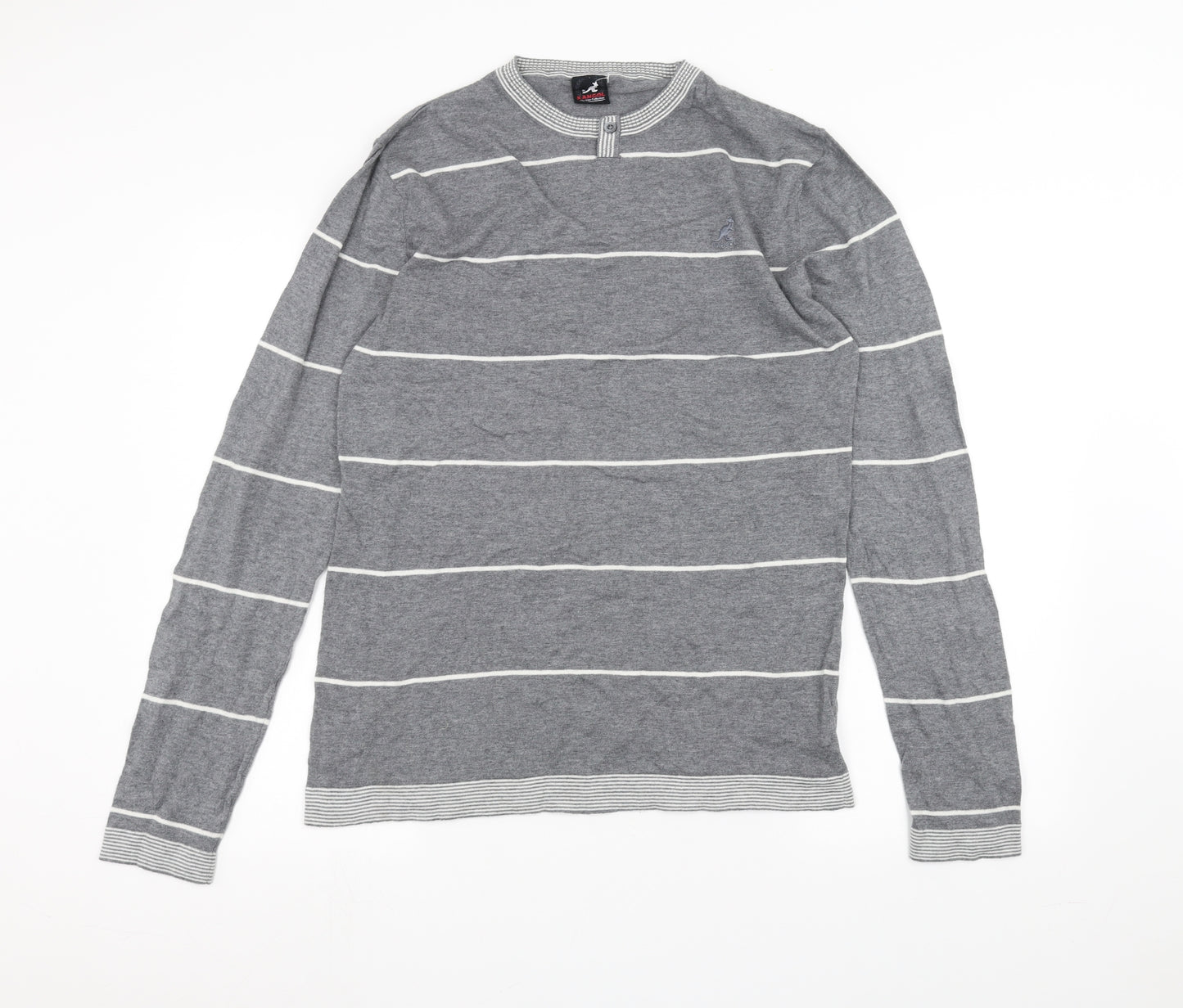 Kangol Mens Grey Striped   T-Shirt Size L