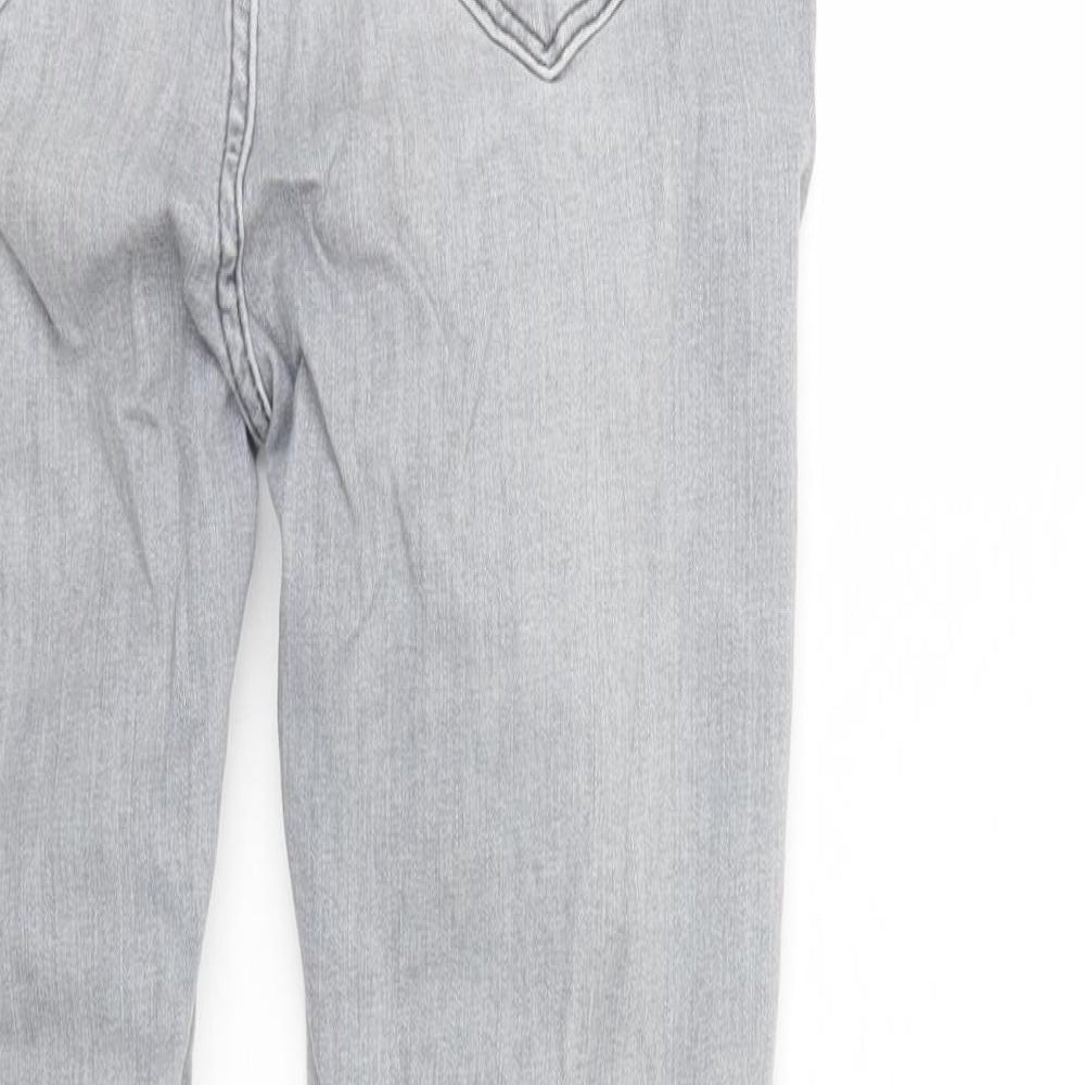 River Island Womens Grey  Denim Tapered Jeans Size 12 L28 in - elastic waist