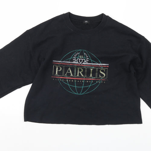 River Island Womens Black   Pullover Sweatshirt Size S  - cropped